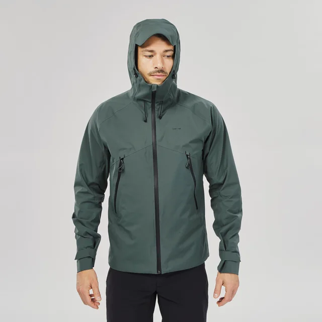 QUECHUA Regenjacke Herren wasserdicht atmungsaktiv Wandern - MH500 grün
